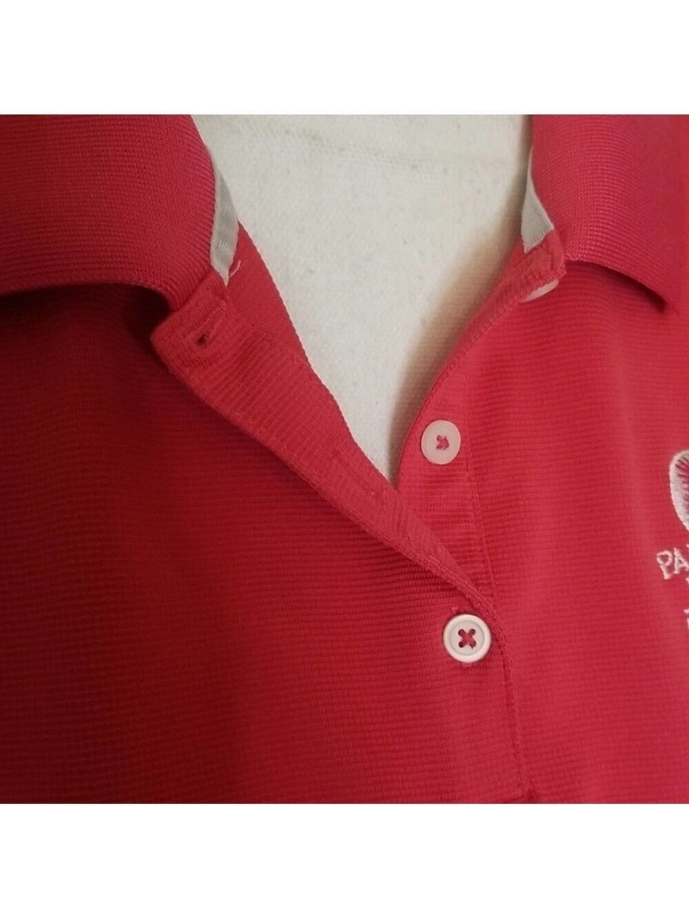 Adidas L golf top short sleeve polo button collared embroidered logo Climalite - Picture 9 of 11